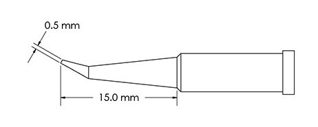 TIP, CONI, BENT, RCH,0.5X15.0MM, GT4, 10 PK