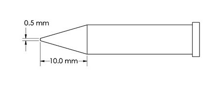 Metcal GT6-CN0005S Conical Solder Tip, 0.5 x 10mm