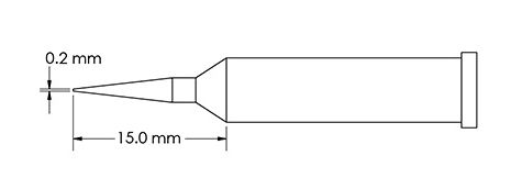 Metcal GT6-CN1502A Sharp Conical Solder Tip, 0.2 x 15mm ...
