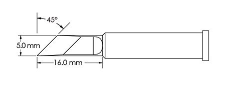 Metcal GT6-KN0050S 45° Knife Solder Tip, 4.0 x 16mm