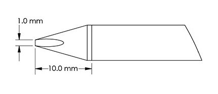 Metcal GTC-CH0010S 40° Chisel Solder Cartridge, 1.0 x 10mm