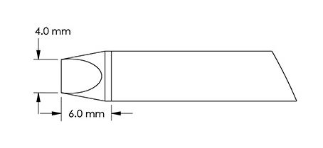 Metcal GTC-CH0040P Power 60° Chisel Solder Cartridge, 4.0 x 6.0mm