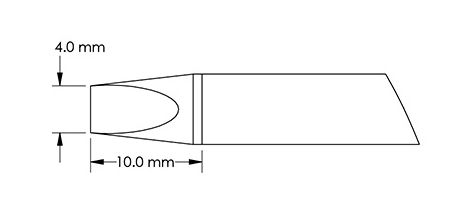 Metcal GTC-CH0040S 40° Chisel Solder Cartridge, 4.0 x 10mm