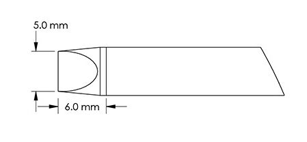 Metcal GTC-CH0050P Power 60° Chisel Solder Cartridge, 4.0 x 6.0mm