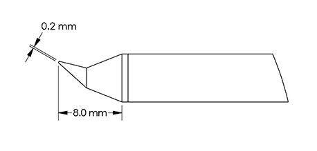 Metcal GTC-CN0002R Bent Conical Solder Cartridge, 0.2 x 8.0mm