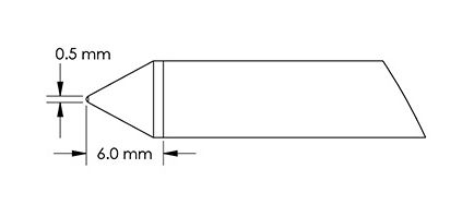 Metcal GTC-CN0005P Power Chisel Solder Cartridge, 0.5 x 6.0mm