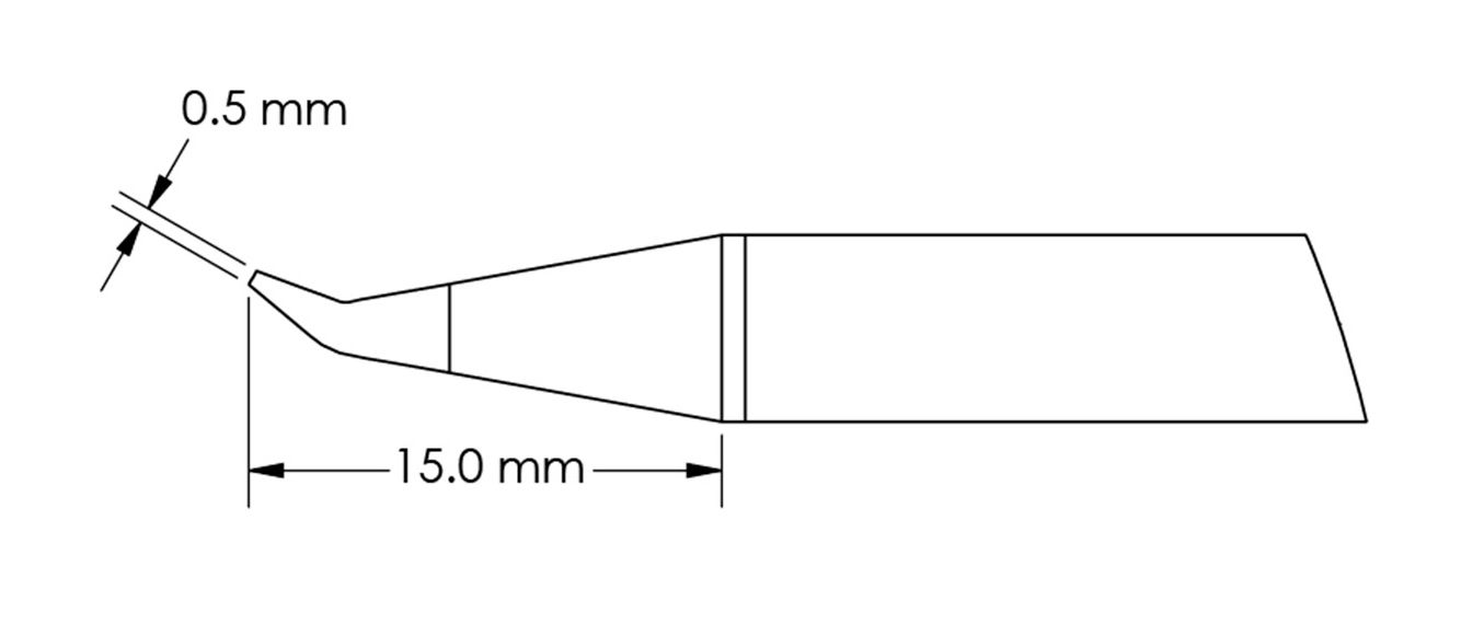 Metcal GTC-CN1505R Bent Conical Reach Solder Cartridge, 0.5 x 15mm