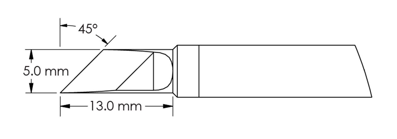 Metcal GTC-KN0050P Power 45° Knife Rework Cartridge, 4.0 x 13mm