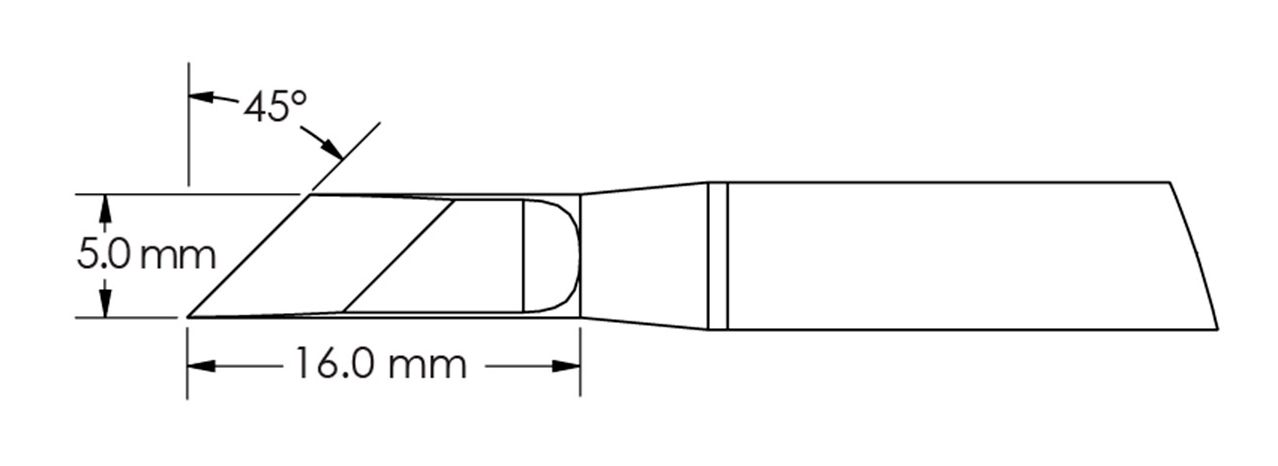 Metcal GTC-KN0050S 45° Knife Rework Cartridge, 4.0 x 16mm