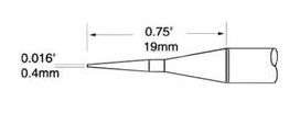 Metcal PTTC-701 700 Series Conical Tweezer Solder Cartridge, 0.4mm