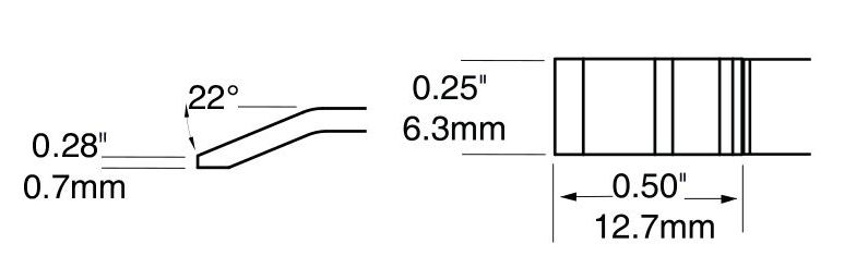 Metcal PTTC-704 700 Series Blade Tweezer Solder Cartridge, 6.35mm