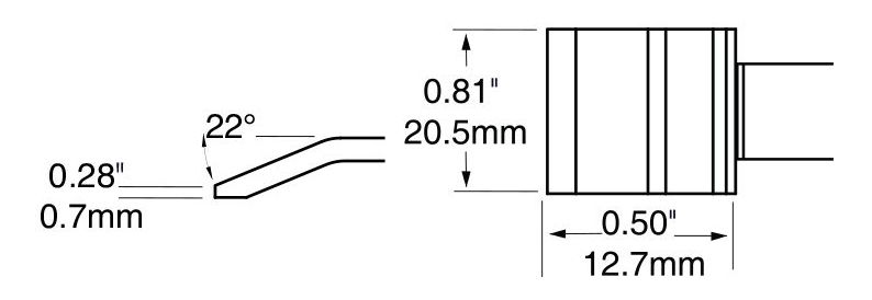 Metcal PTTC-706 700 Series Blade Tweezer Solder Cartridge, 20.6mm