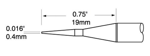 Metcal PTTC-801 800 Series Conical Tweezer Solder Cartridge, 0.4mm