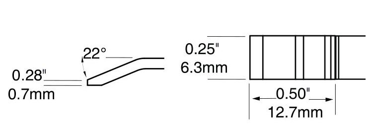 Metcal PTTC-804 800 Series Blade Tweezer Solder Cartridge, 6.35mm