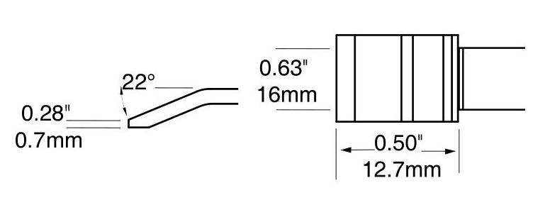 Metcal PTTC-805 800 Series Blade Tweezer Solder Cartridge, 15.75mm