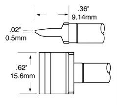 Metcal RFP-BL2 Blade Rework Cartridge, 16mm