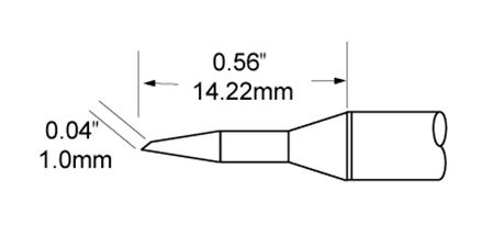 Metcal SFP-BVL10 60° Beveled Solder Tip, 1.0mm