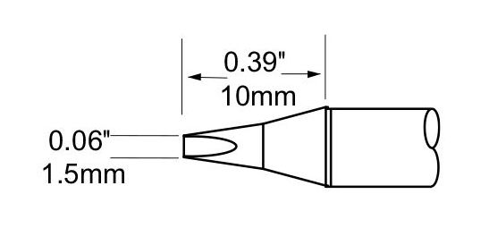 Metcal SFP-CH15 30° Chisel Solder Cartridge, 1.5mm