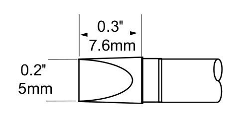 Metcal SFP-CH50 Extra-Large 30° Chisel Solder Cartridge, 5.0mm