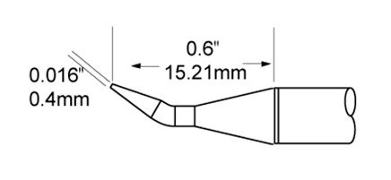 Metcal SFP-CNB04 Bent Conical Solder Cartridge, 0.4mm