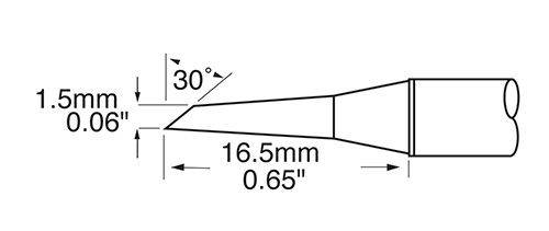 Metcal SFP-DRH15 Hoof Rework Cartridge, 1.5mm