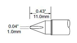 Metcal SFV-CH10 Chisel Solder Tip, 1.0mm