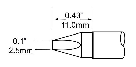 Metcal SFV-CH25 Chisel Solder Tip, 2.5mm