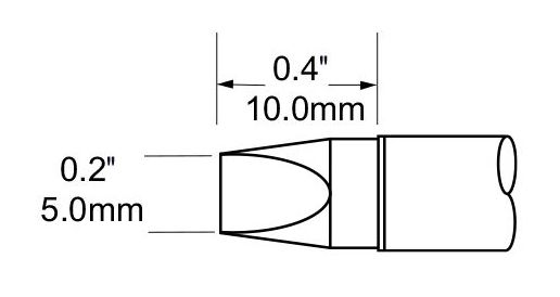 Metcal SFV-CH50 Extra Large Chisel Solder Tip, 5.0mm