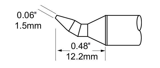 Metcal SFV-CHB15 30° Bent Chisel Solder Tip, 1.5mm