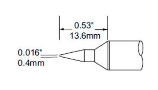 Metcal SFV-CNL04 Long Conical Solder Tip, 0.4mm