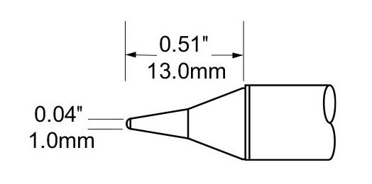 Metcal SFV-CNL10 Long Conical Solder Tip, 1.0mm