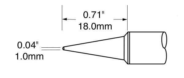 Metcal SFV-CNL10A Long Conical Solder Tip, 1.0mm