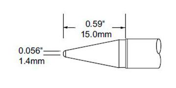 Metcal SFV-CNL14 Long Conical Solder Tip, 1.4mm