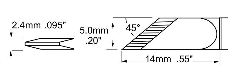 Metcal SFV-DRK50 Knife Rework Solder Tip, 5.0mm