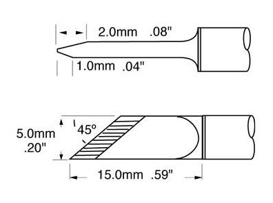 Metcal SFV-DRK50S Knife Rework Solder Tip, 5.0mm