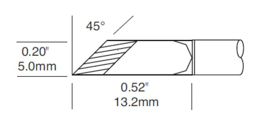 Metcal SMC-6KN0050X 600 Series Solder Knife Rework Cartridge, 5.0mm