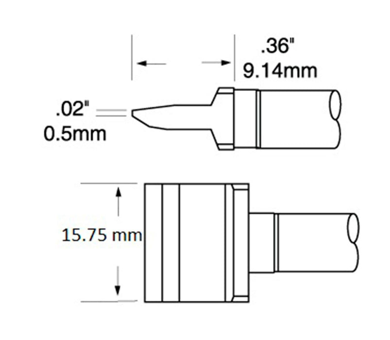 Metcal SMC-7BL0016S 700 Series Blade Rework Cartridge, 15.75mm