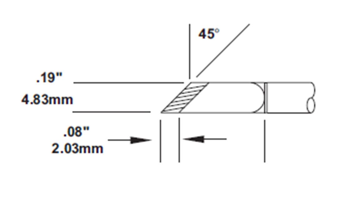 Metcal SMC-7KN0048S 700 Series Thin Tin Length Knife Rework Cartridge, 4.8mm