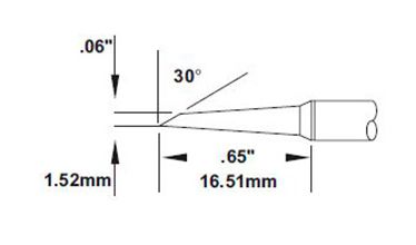 Metcal SMC-9HF6015S 900 Series 60° Hoof Rework Cartridge, 1.5 x 16.5mm