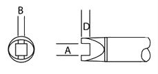 Metcal SMTC-105 700 Series Slot SMD SOT-23 Rework Cartridge, 1.7mm