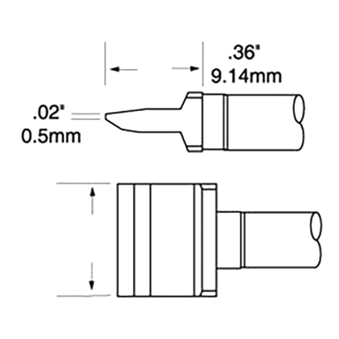 Metcal SMTC-164 700 Series Solder Blade Rework Cartridge, 5.0mm