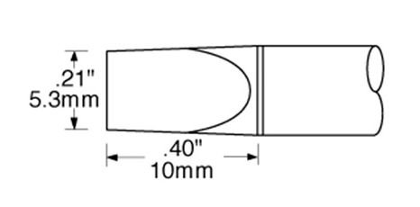 Metcal SSC-617A 600 Series Extra-Large Chisel Solder Cartridge, 5.3mm