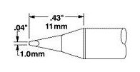 Metcal SSC-625A 600 Series 30° Chisel Solder Cartridge, 1.0mm