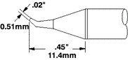 Metcal SSC-626A 600 Series 30° Bent Sharp Solder Cartridge, 0.5mm