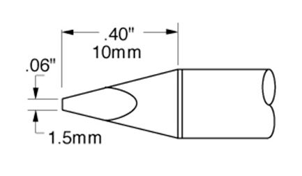 Metcal SSC-638A 600 Series 30° Chisel Solder Cartridge, 1.5mm