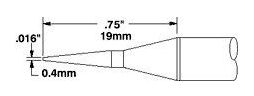 Metcal SSC-645A 600 Series 60° Beveled Solder Cartridge, 0.4mm