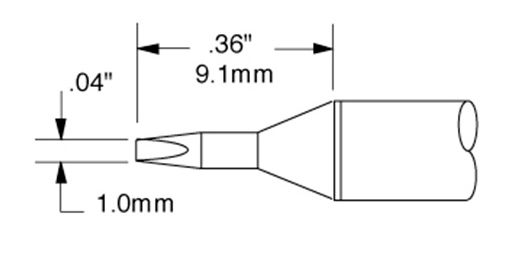 Metcal SSC-671A 600 Series Conical Chisel Solder Cartridge, 0.8mm