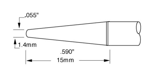 Metcal SSC-674A 600 Series Conical Sharp Solder Cartridge, 1.4mm