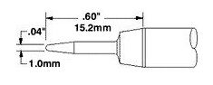 Metcal SSC-701A 700 Series Sharp Conical Solder Cartridge, 1.0mm