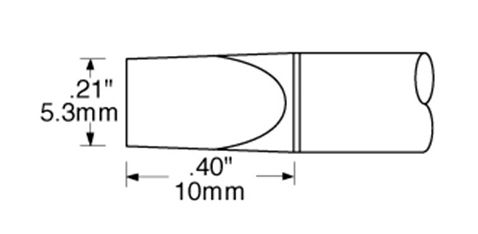 Metcal SSC-717A 700 Series Extra-Large Chisel Solder Cartridge, 5.3mm